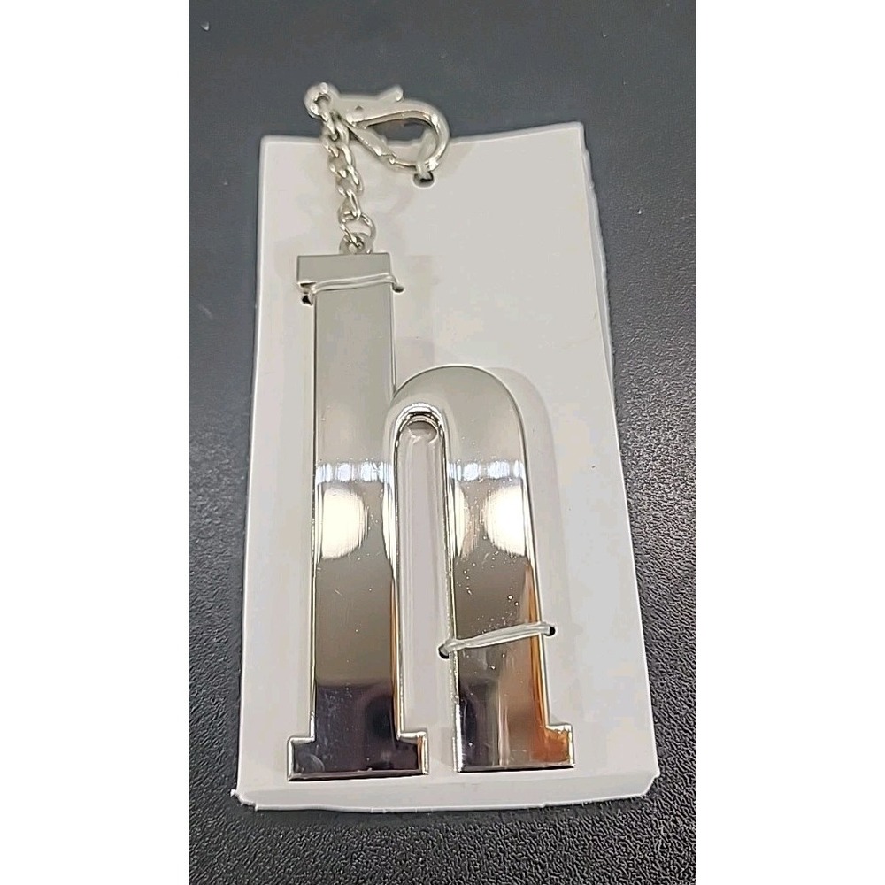 New-Letter H Keychain Silver Tone Metal‎ Ganz Initial Key Ring Purse Fob